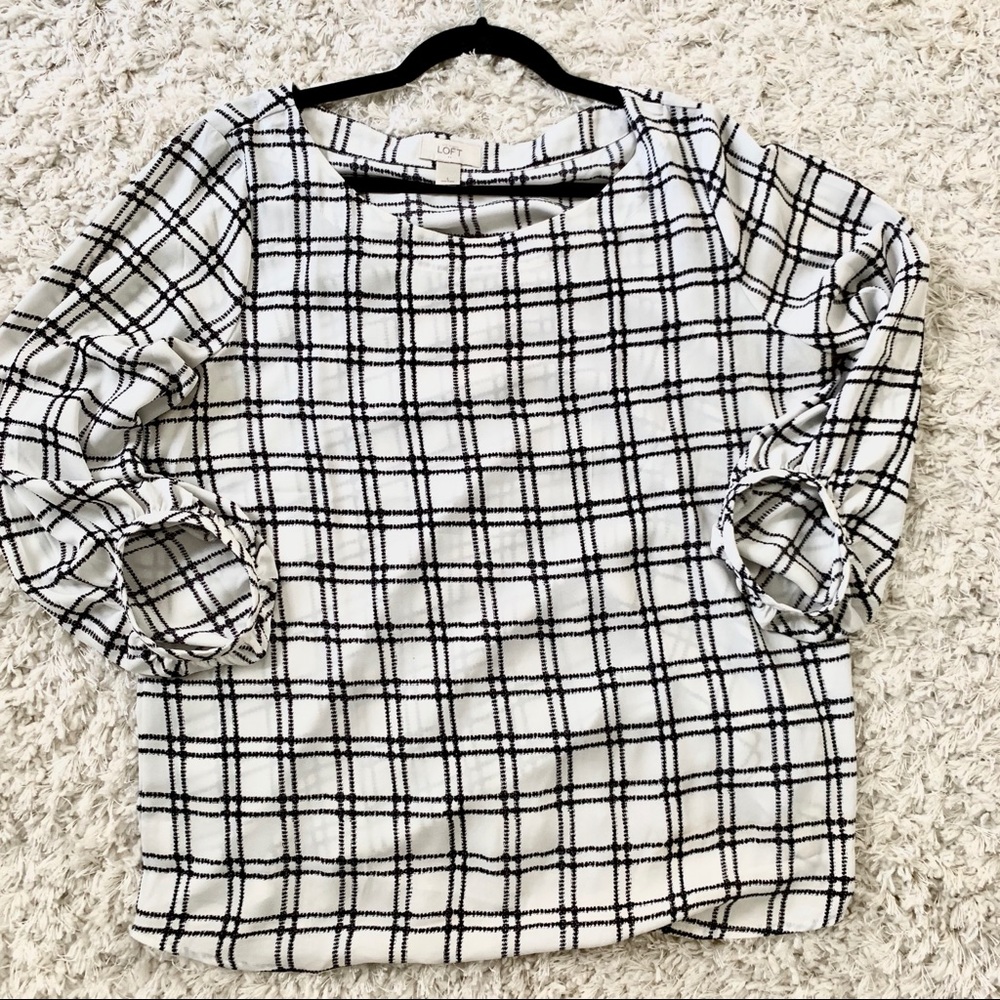 Loft Black and White Blouse